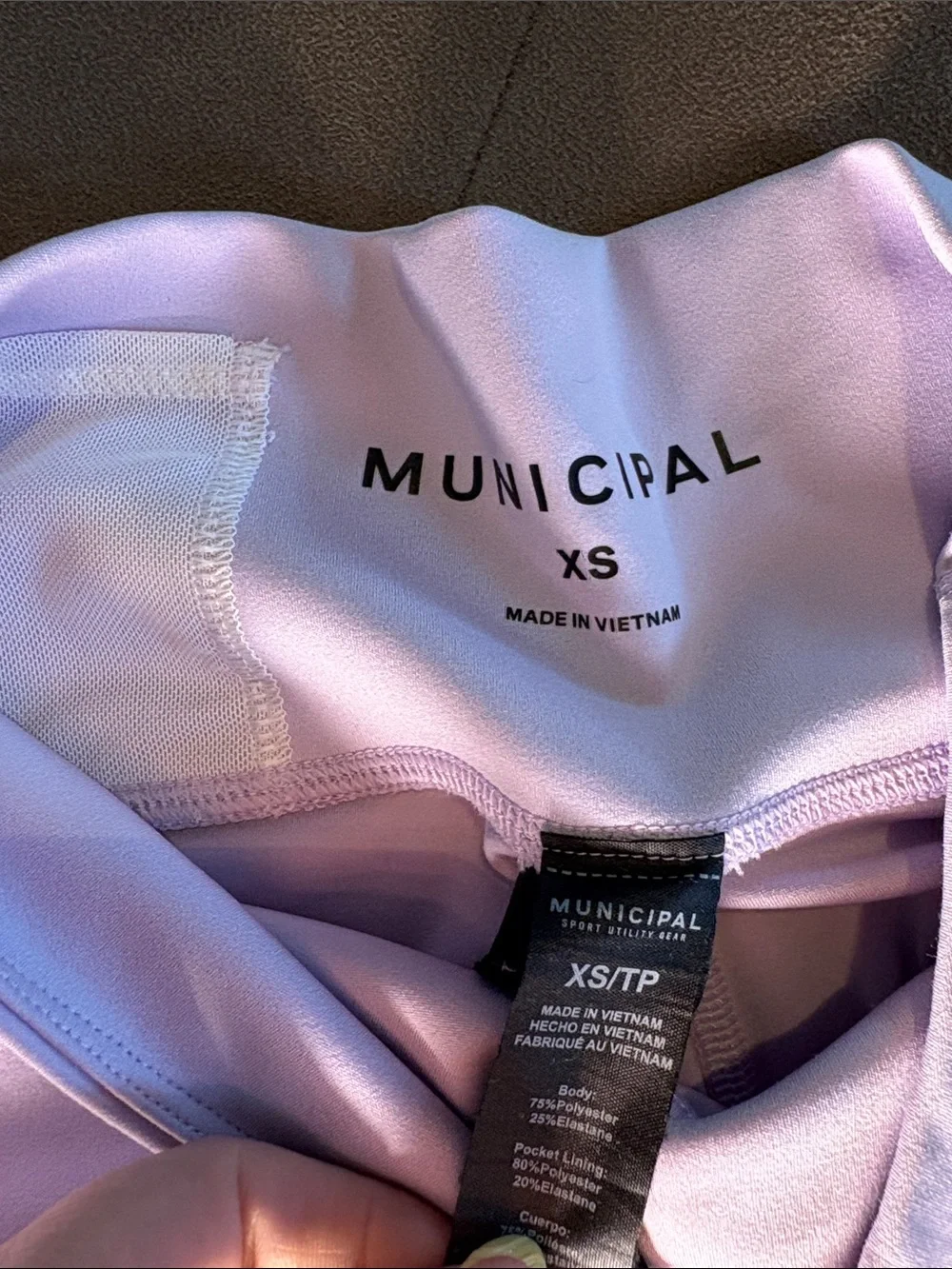 Municipal Lightweight Lilac Athletic Set - Sports Bra s + Bike Shorts xs